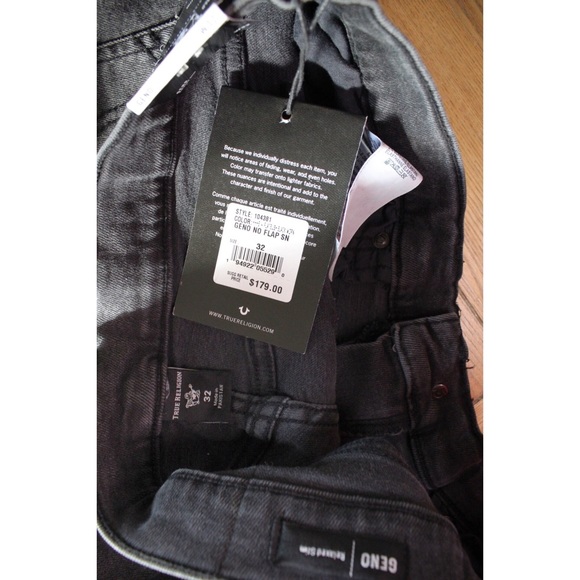True Religion NWT Distressed Vintage Wash Geno Relaxed Slim Jeans 32 - Picture 10 of 11